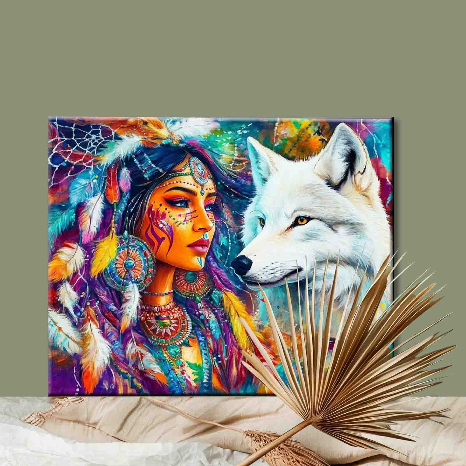 Sacred Bond with the White Wolf Paint by Numbers