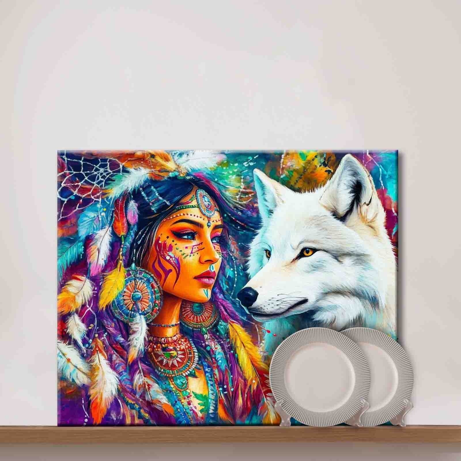 Sacred Bond with the White Wolf Paint by Numbers