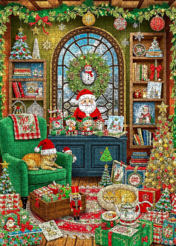 Santa Living Room Christmas Jigsaw Puzzle