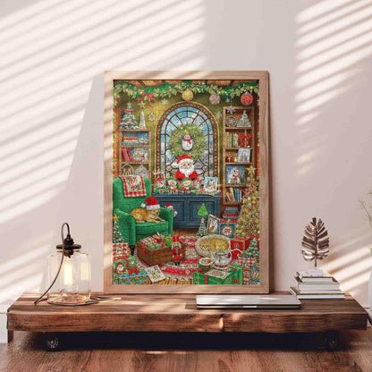 Santa Living Room Christmas Jigsaw Puzzle