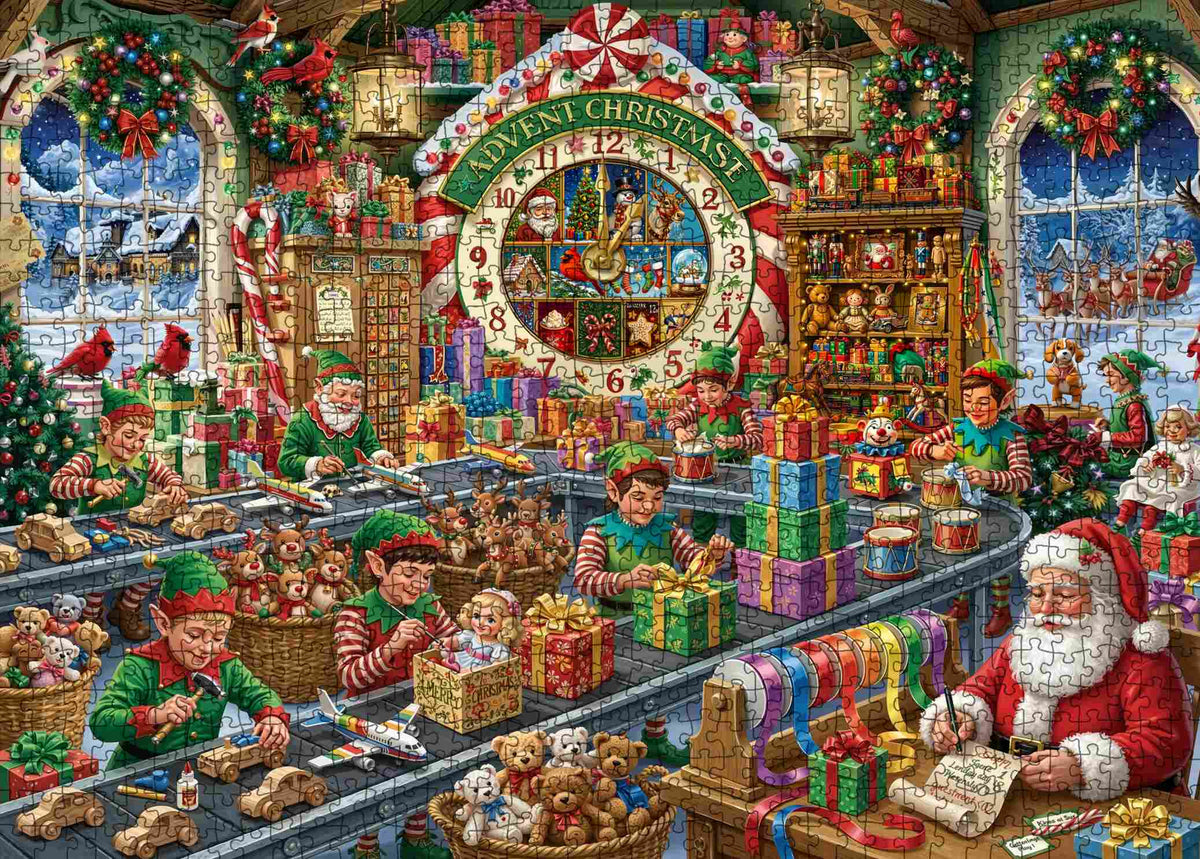 Santa's Busy Christmas Workshop Jigsaw Puzzle