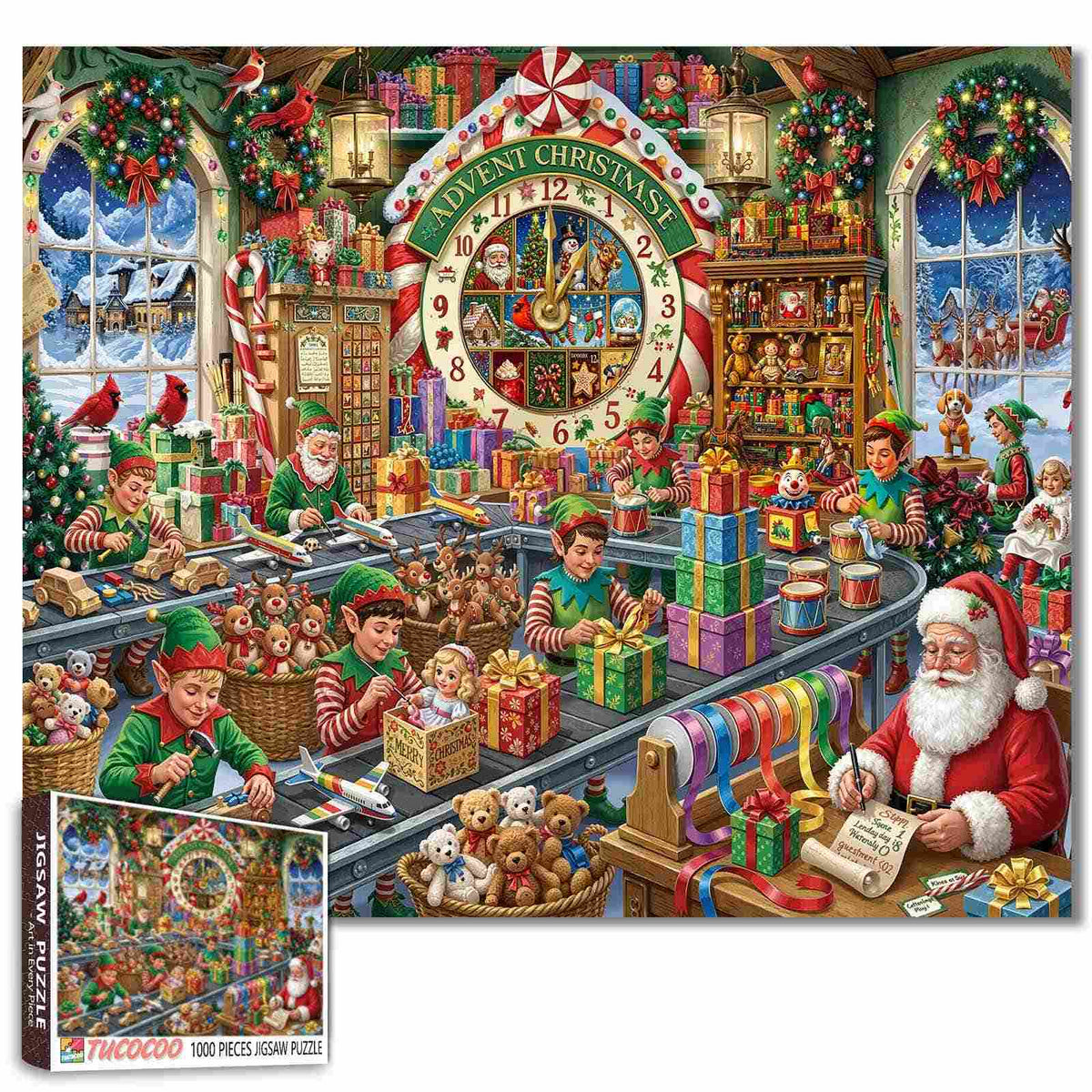 Santa's Busy Christmas Workshop Jigsaw Puzzle