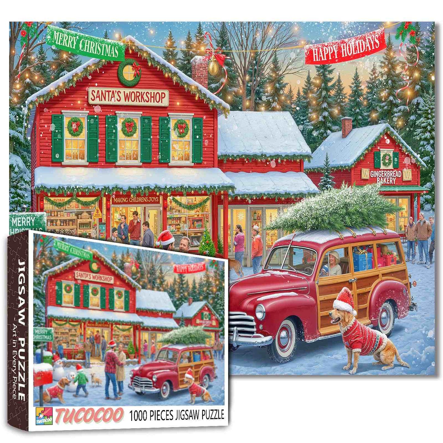 Santa’s Workshop Holiday Village Jigsaw Puzzle