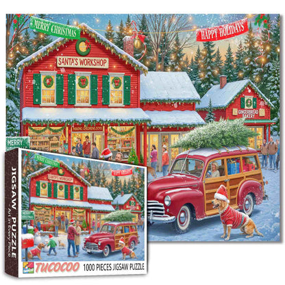 Santa’s Workshop Holiday Village Jigsaw Puzzle