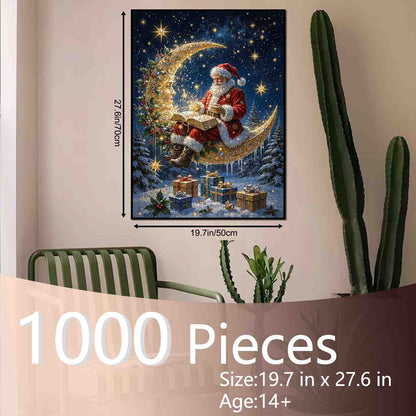 Santa on Crescent Moon Jigsaw Puzzle