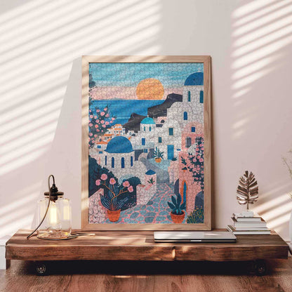 Santorini Sunset View Jigsaw Puzzle