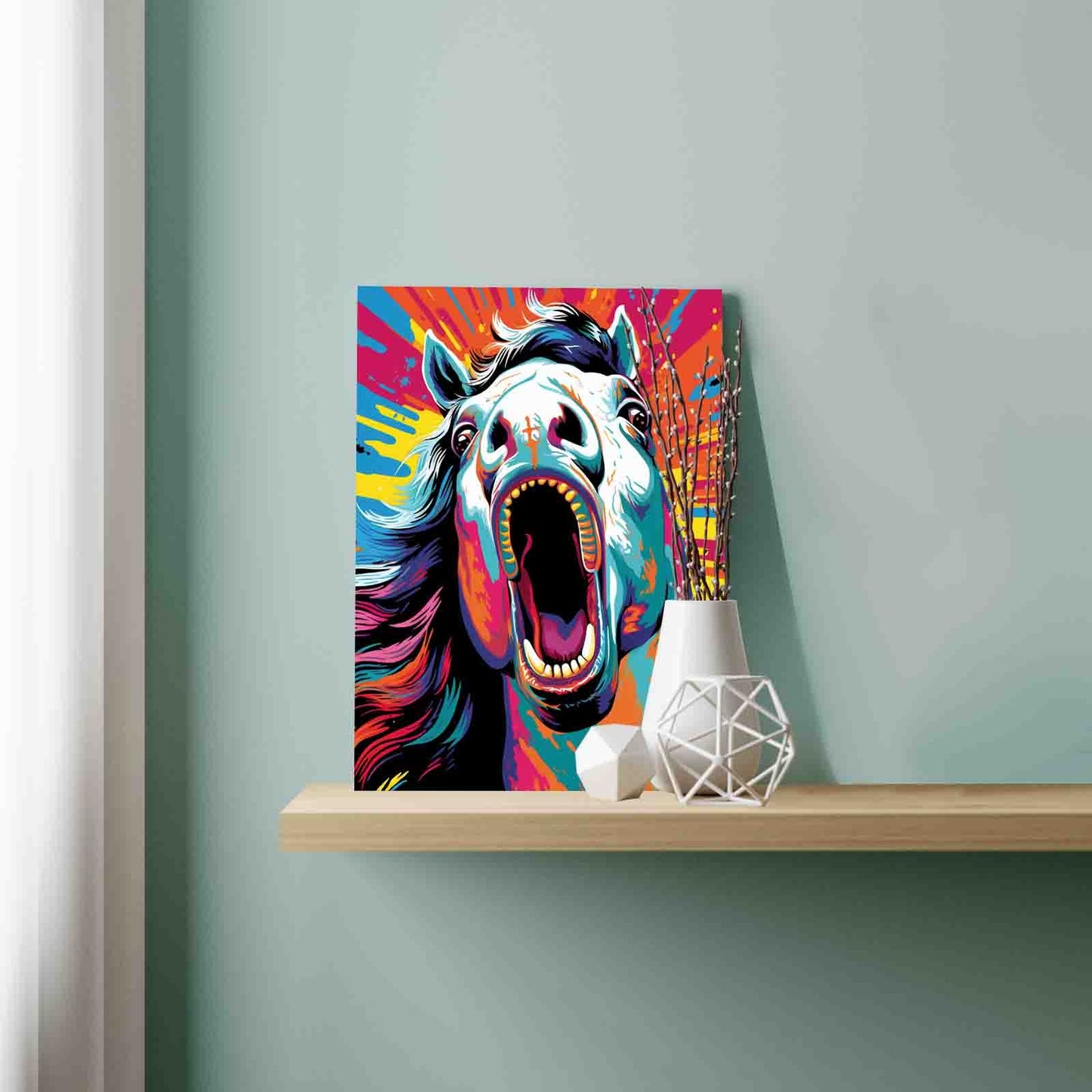 Screaming Horse Pop Art Paint by Numbers