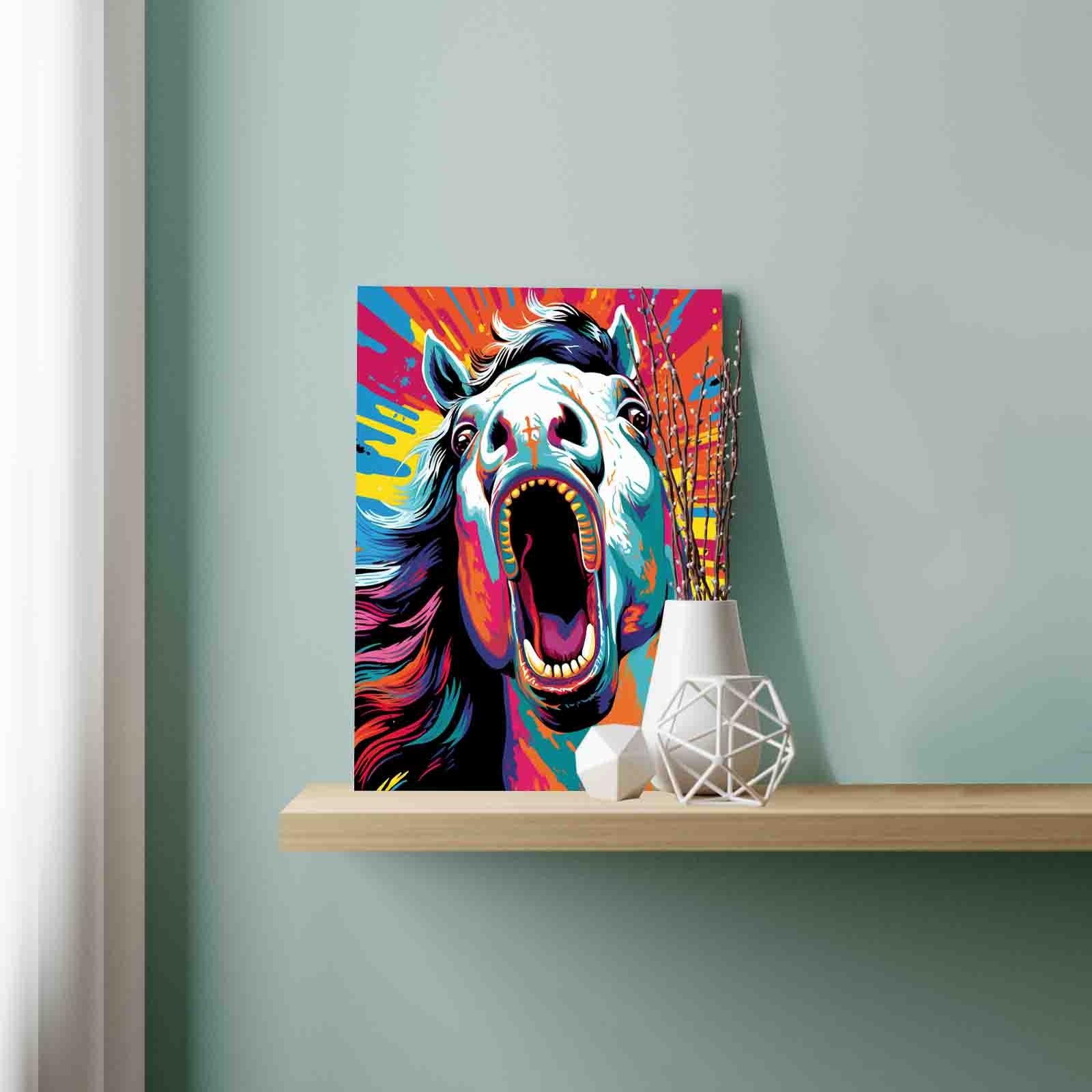 Screaming Horse Pop Art Paint by Numbers