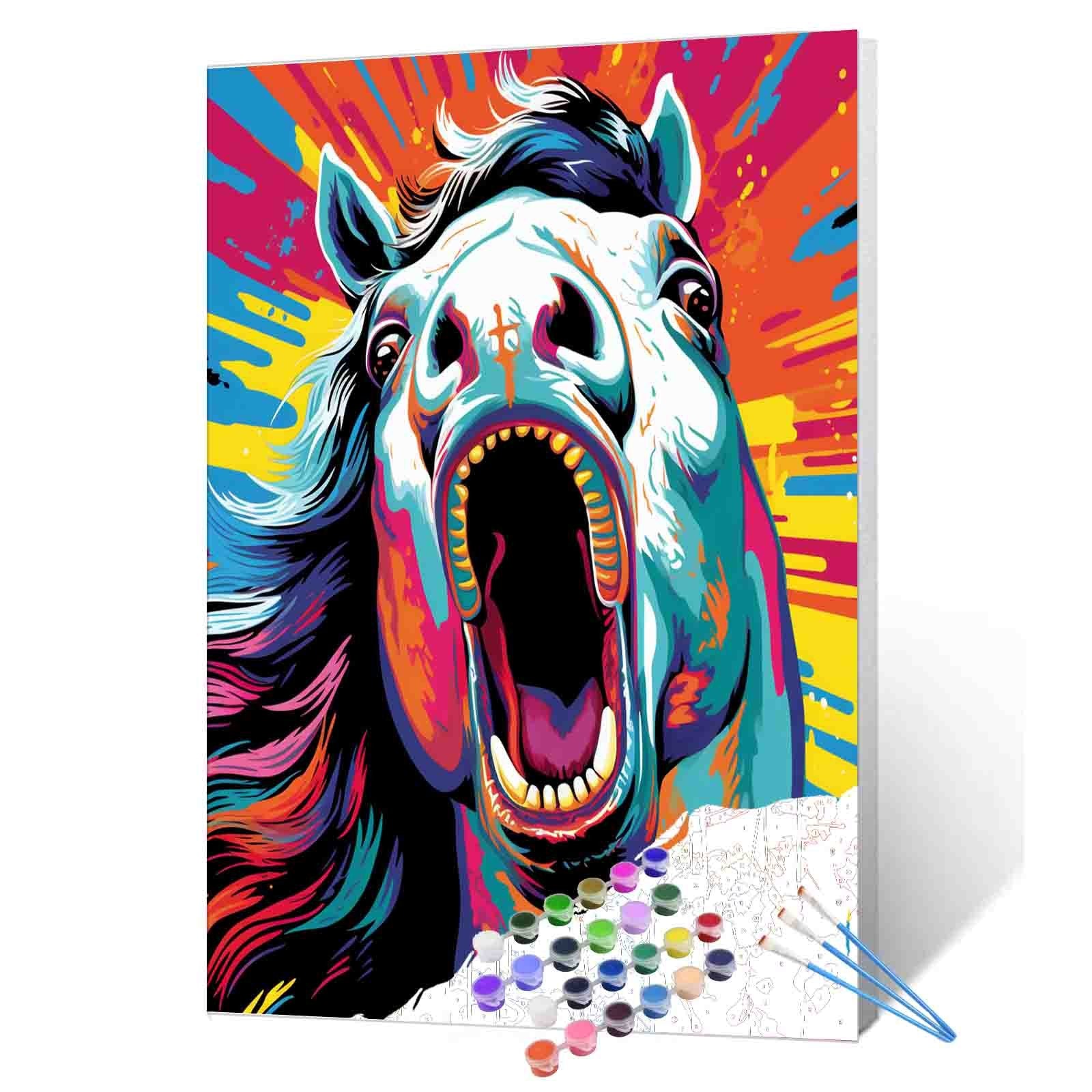 Screaming Horse Pop Art Paint by Numbers