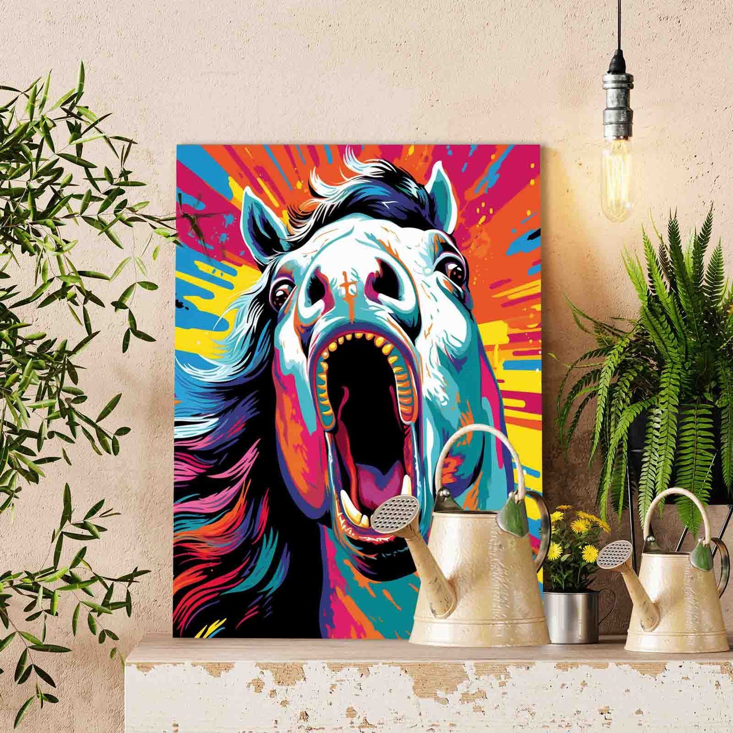 Screaming Horse Pop Art Paint by Numbers