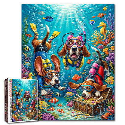 Scuba Dogs Underwater Treasure Adventure Jigsaw Puzzle
