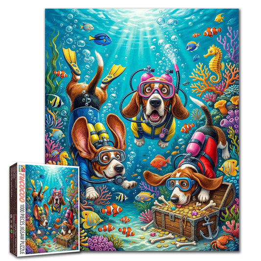 Scuba Dogs Underwater Treasure Adventure Jigsaw Puzzle