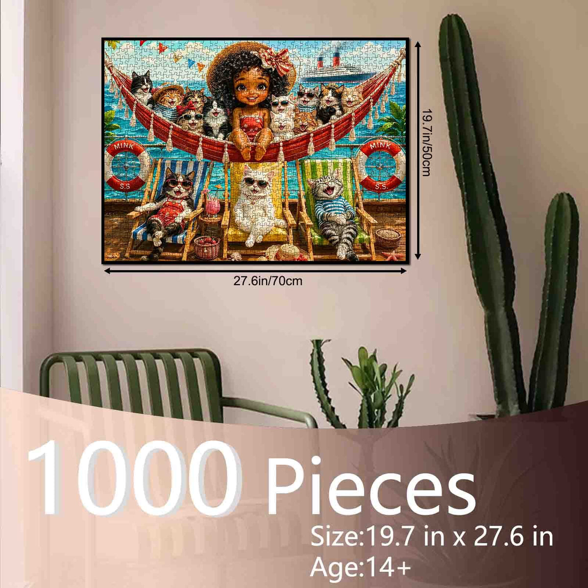 Seaside Cats Summer Vacation Jigsaw Puzzle