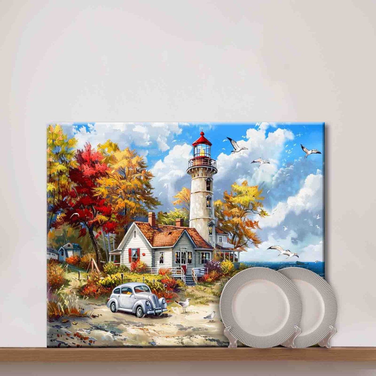 Seaside Autumn Retreat paint by numbers