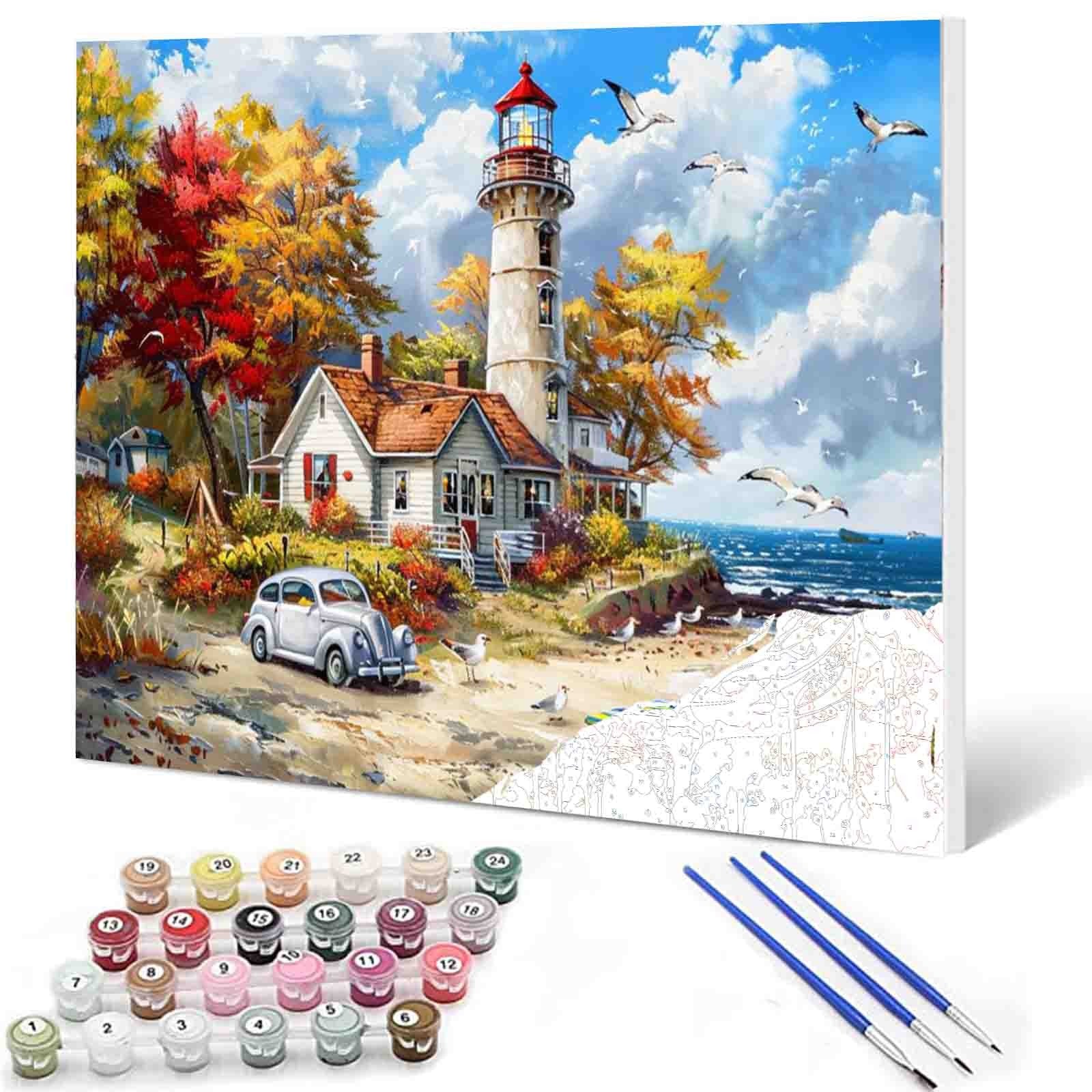 Seaside Autumn Retreat paint by numbers