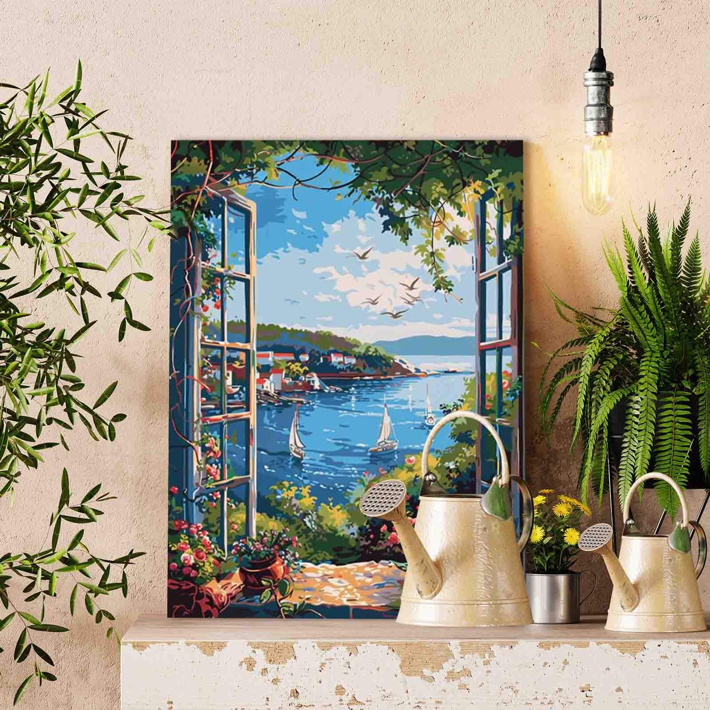 Seaside Balcony View paint by numbers