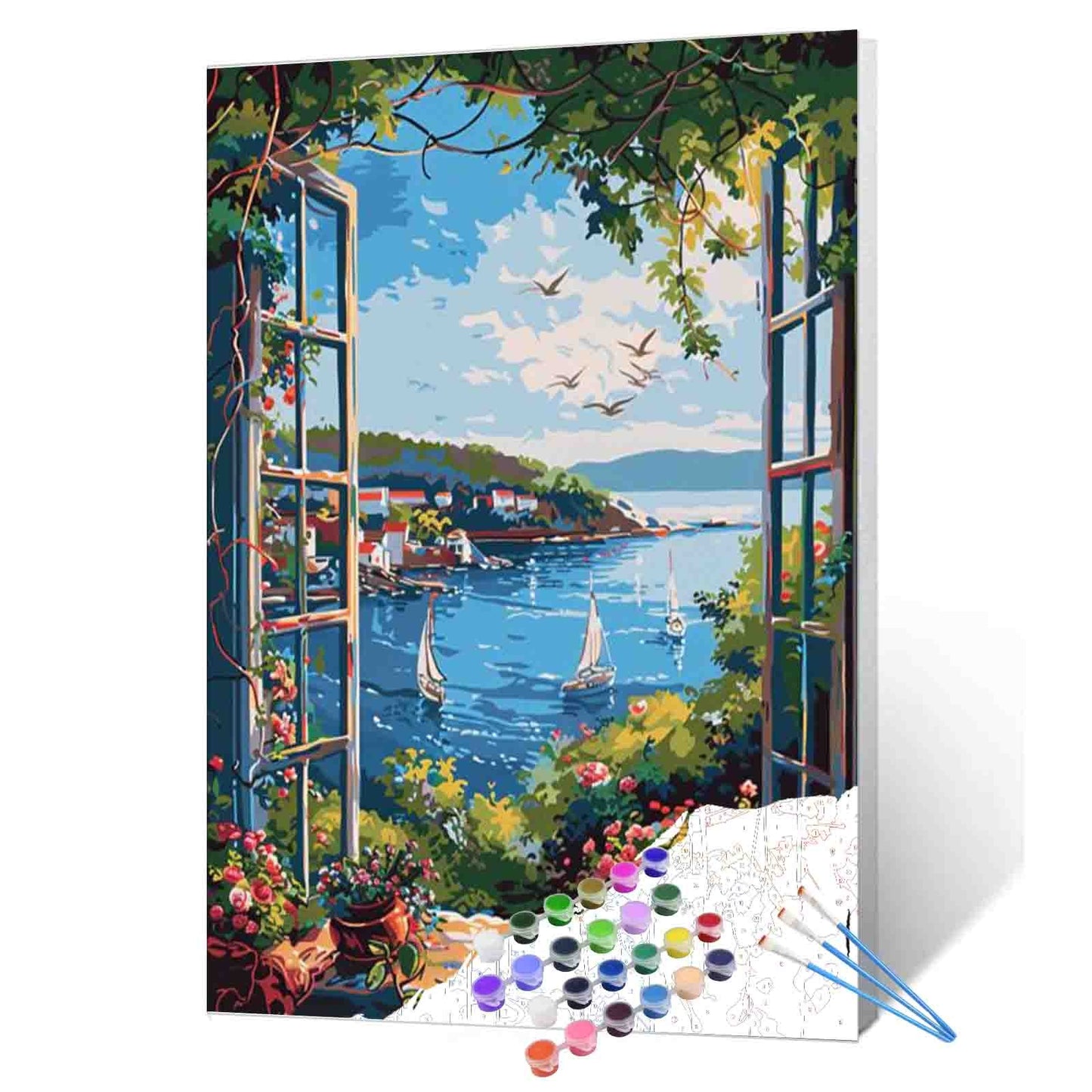 Seaside Balcony View paint by numbers