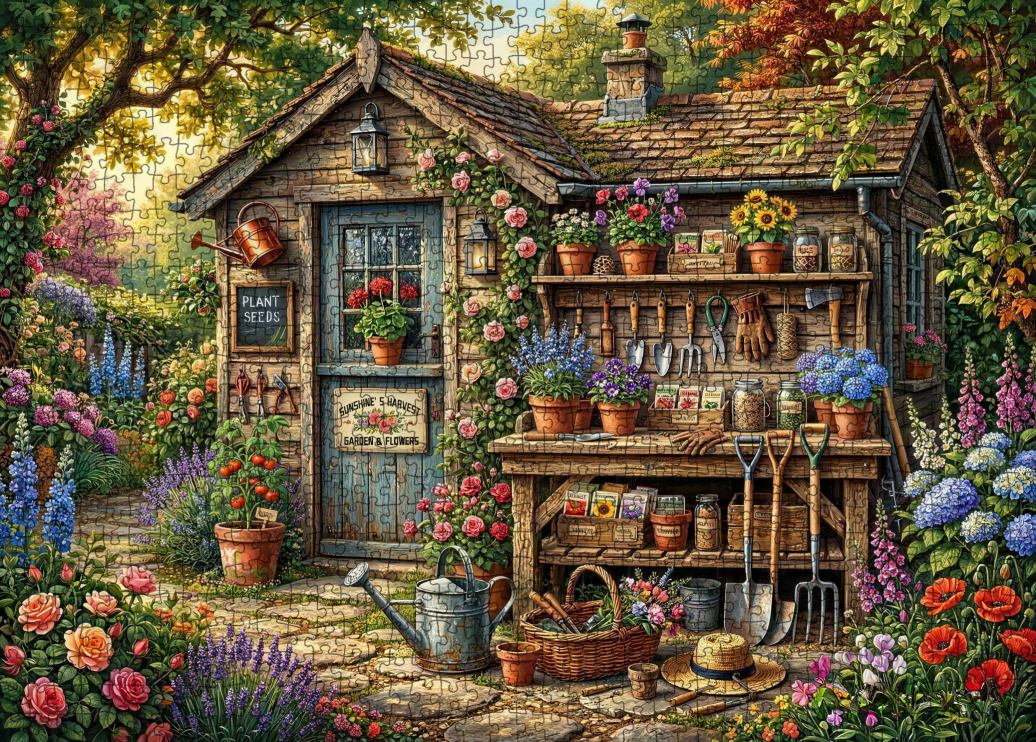 Secret Garden Potting Shed Jigsaw Puzzle