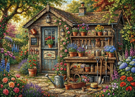 Secret Garden Potting Shed Jigsaw Puzzle
