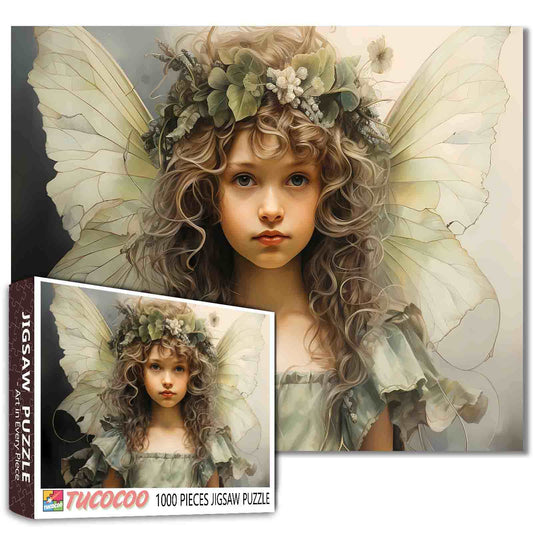 Serene Fairy with Leafy Crown Jigsaw Puzzle