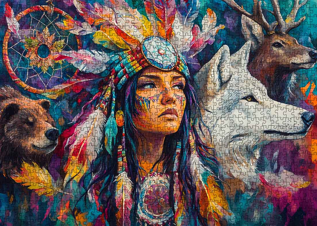 Tribal Spirit Warrior Jigsaw Puzzle