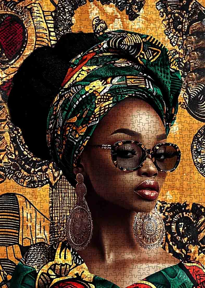 African Elegance Portrait Jigsaw Puzzle