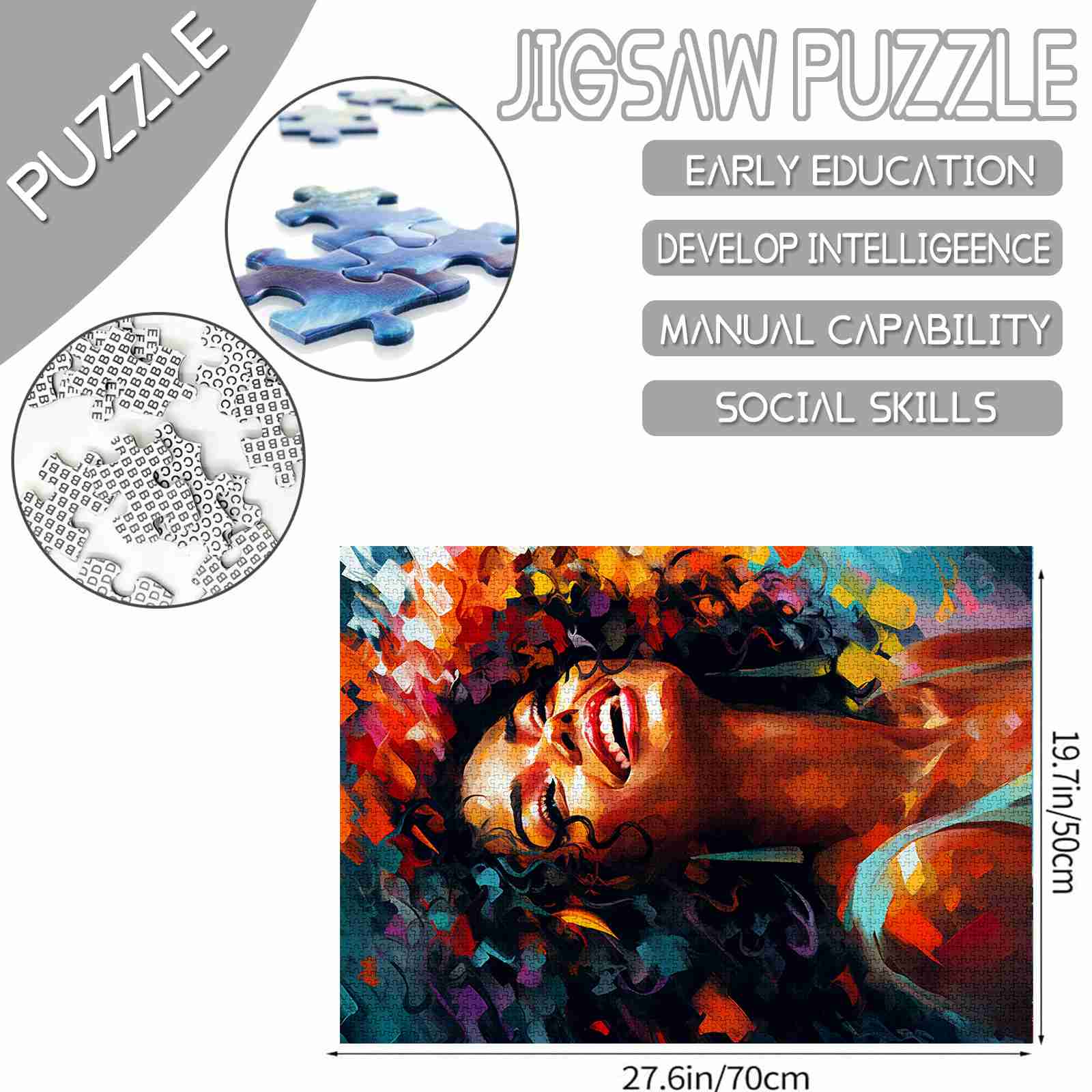 Vibrant Joyful Portrait Jigsaw Puzzle