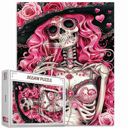 Gothic Skeleton in Evening Gown Jigsaw Puzzles