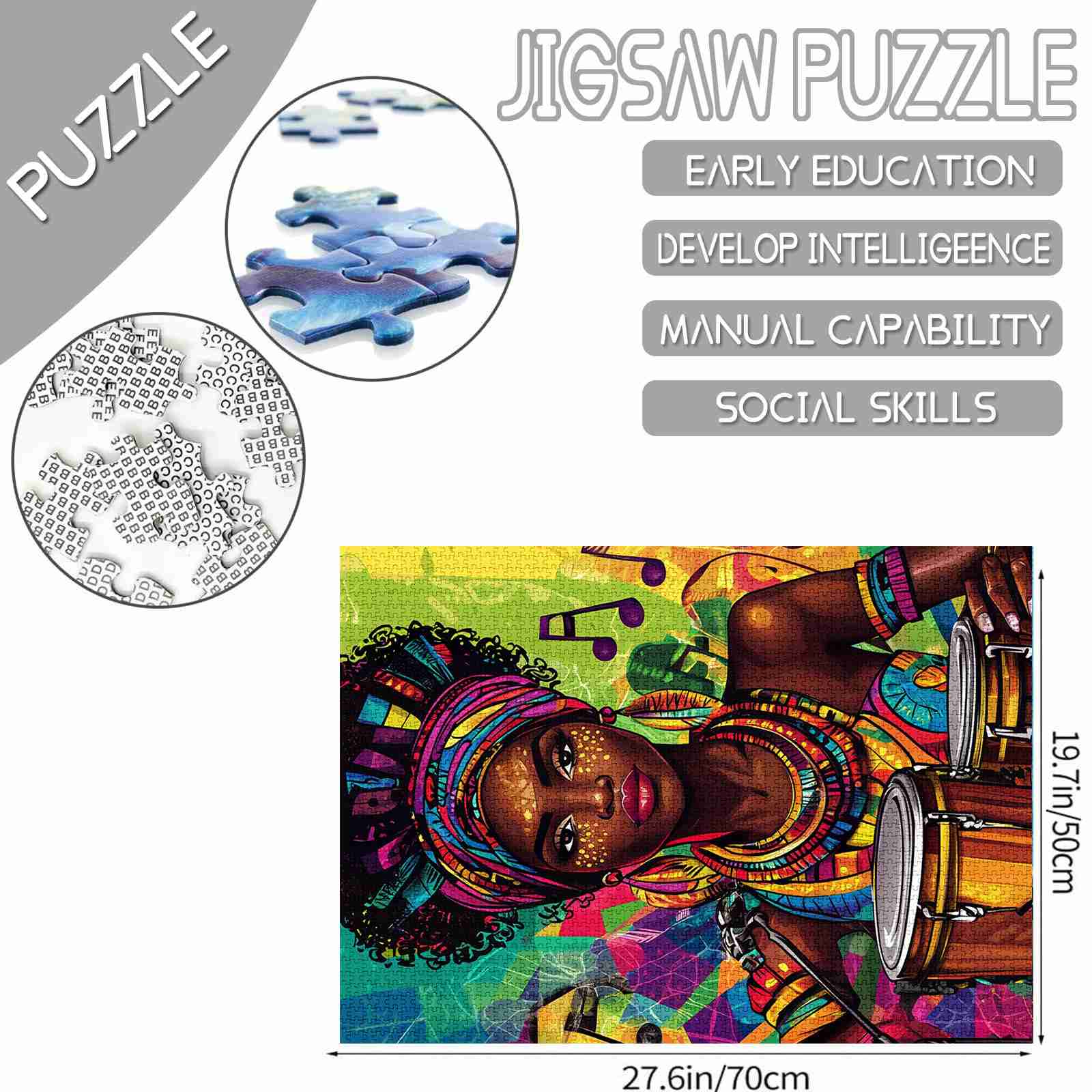 Vibrant African Drummer Jigsaw Puzzle