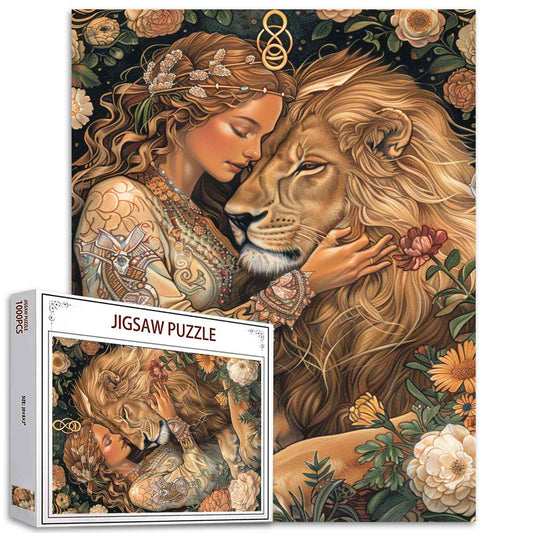 Mystical Lion and Maiden Jigsaw Puzzles