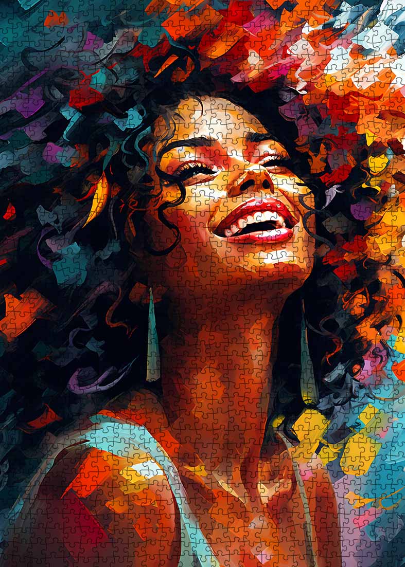 Vibrant Joyful Portrait Jigsaw Puzzle