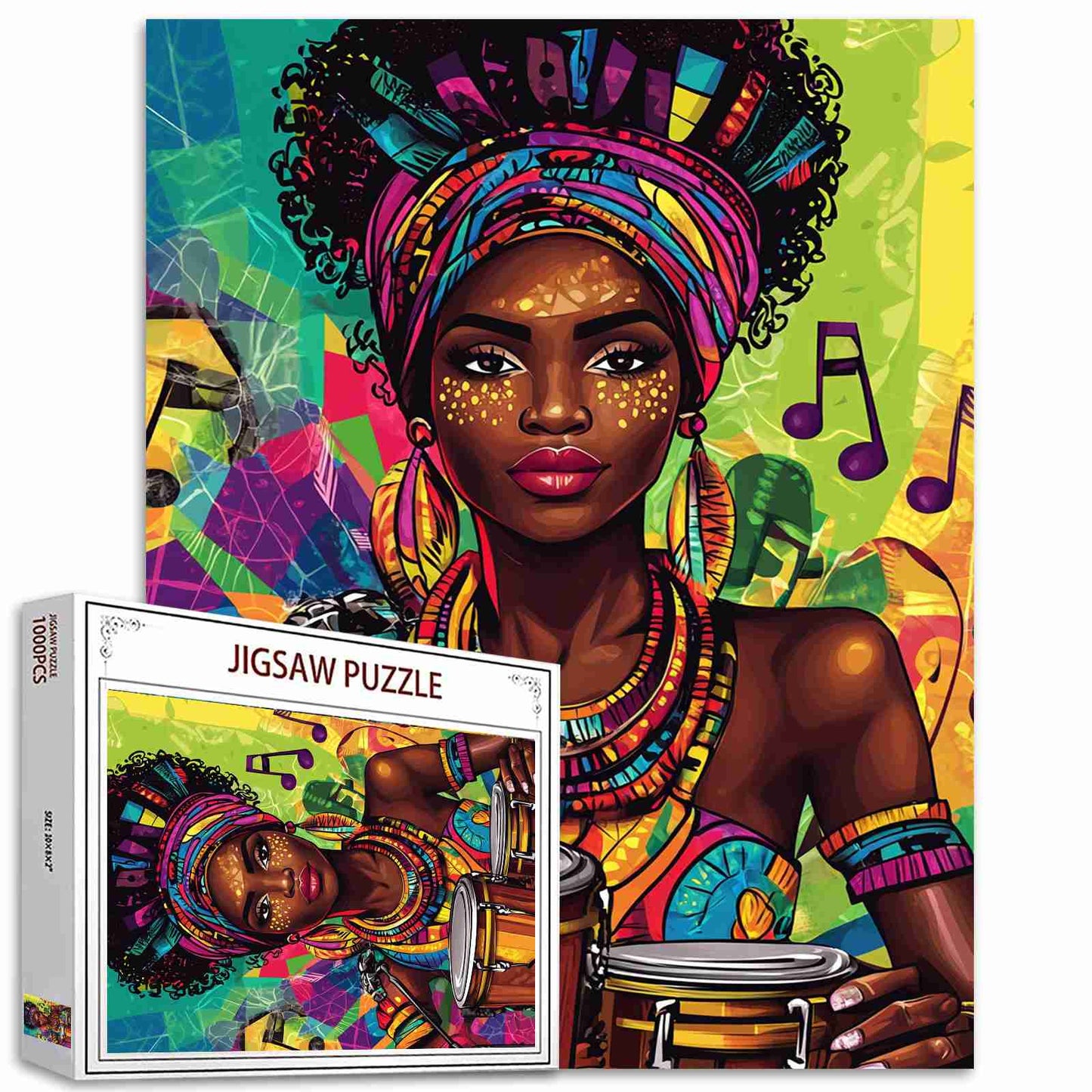 Vibrant African Drummer Jigsaw Puzzle