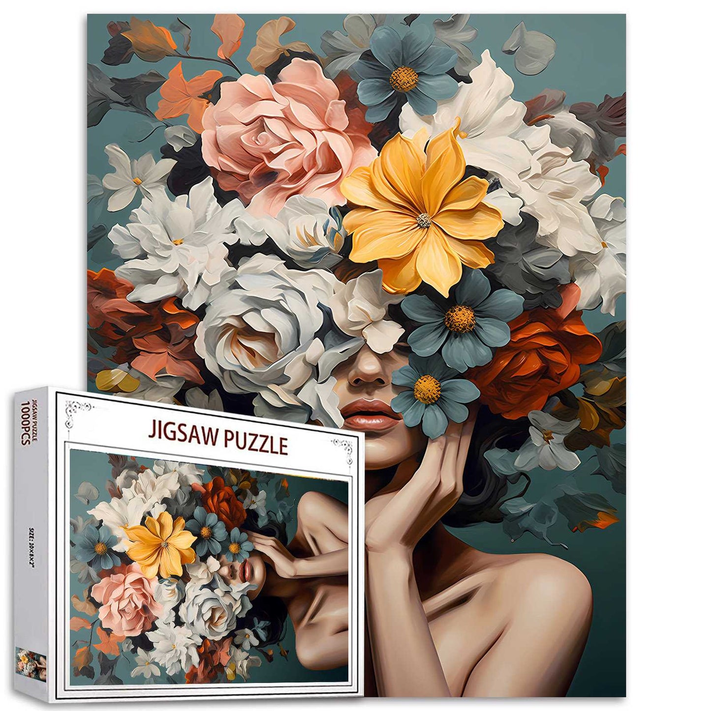 Floral Elegance Portrait Jigsaw Puzzles