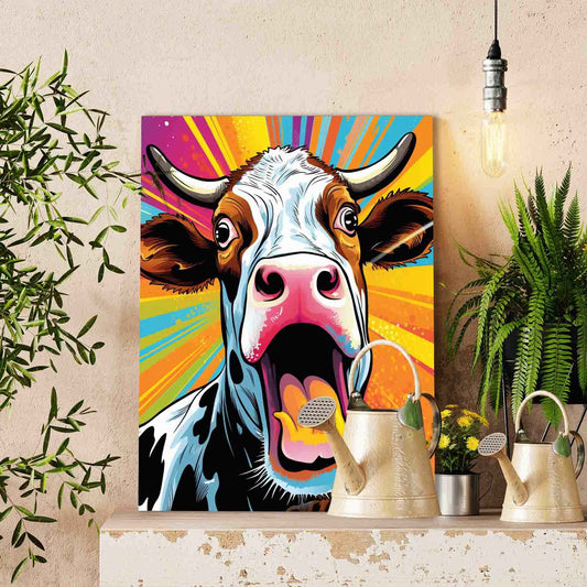 Shocked Cow Pop Art Paint by Numbers