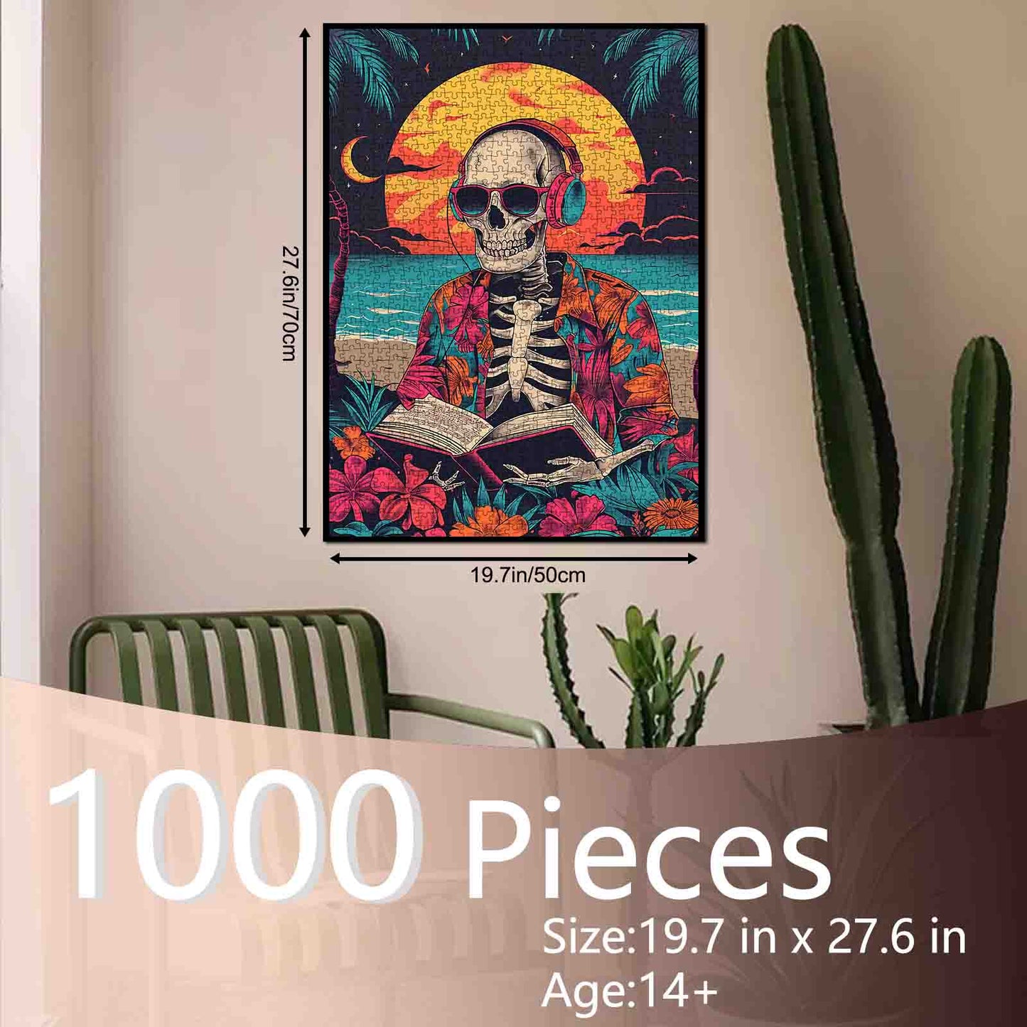 Skeleton Sunset Beach Vibes Jigsaw Puzzle