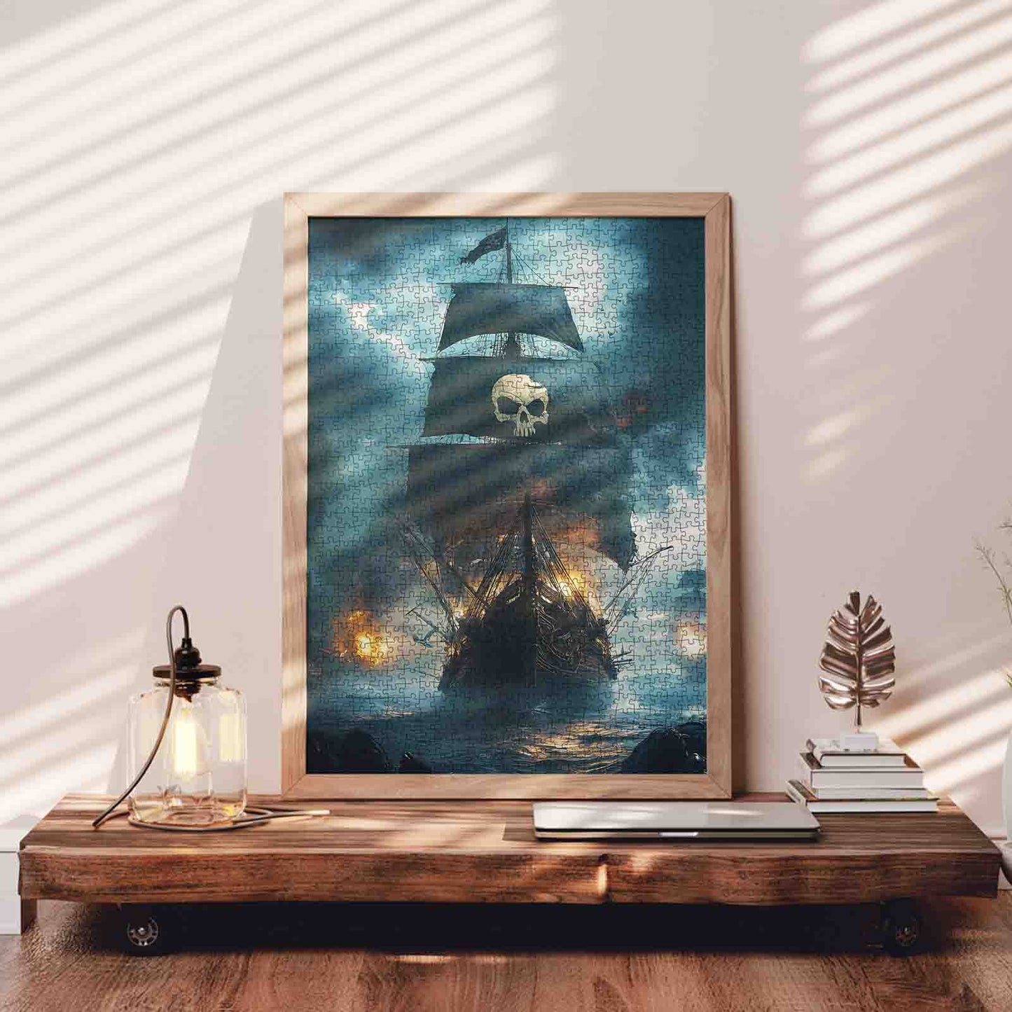 Skull Flag Pirate Warship Jigsaw Puzzle