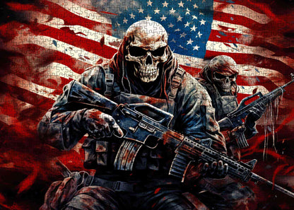 Skull Soldiers in Battle Jigsaw Puzzle