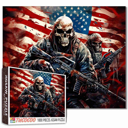 Skull Soldiers in Battle Jigsaw Puzzle