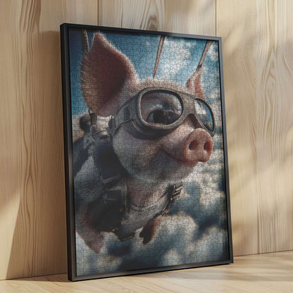Skydiving Pig Adventure Jigsaw Puzzle