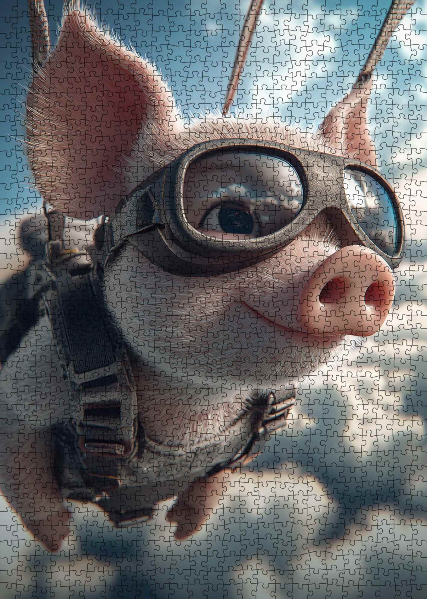 Skydiving Pig Adventure Jigsaw Puzzle