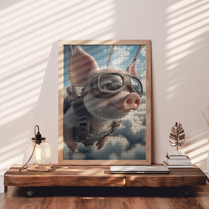 Skydiving Pig Adventure Jigsaw Puzzle