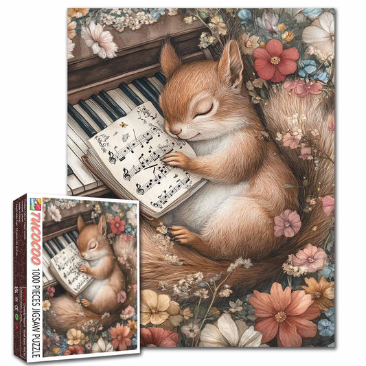 Sleeping Squirrel Piano Melody Jigsaw Puzzle