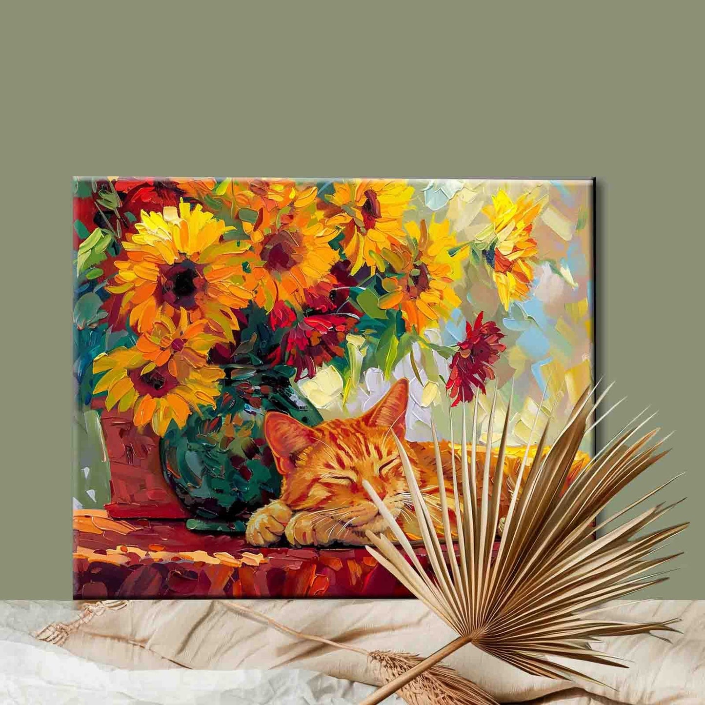 Sleeping Ginger Cat Paint by Numbers