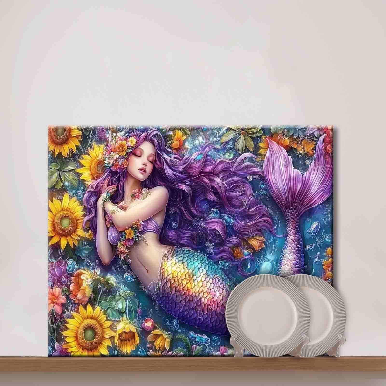 Sleeping Mermaid Garden Paint by Numbers