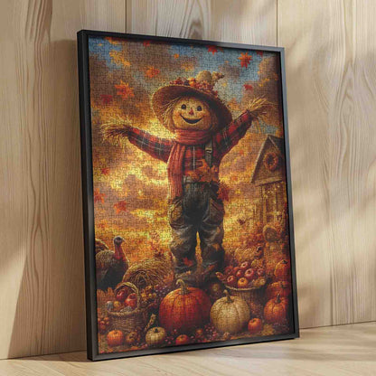 Smiling Scarecrow Harvest Jigsaw Puzzle