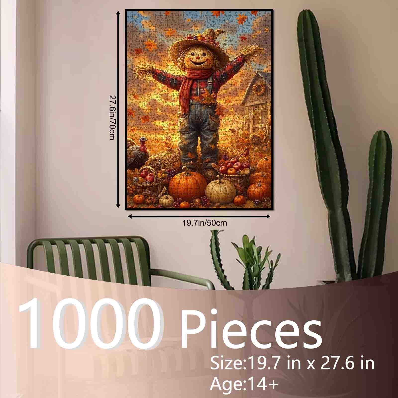 Smiling Scarecrow Harvest Jigsaw Puzzle