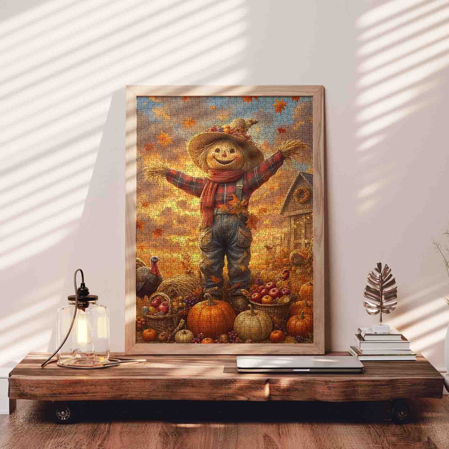 Smiling Scarecrow Harvest Jigsaw Puzzle