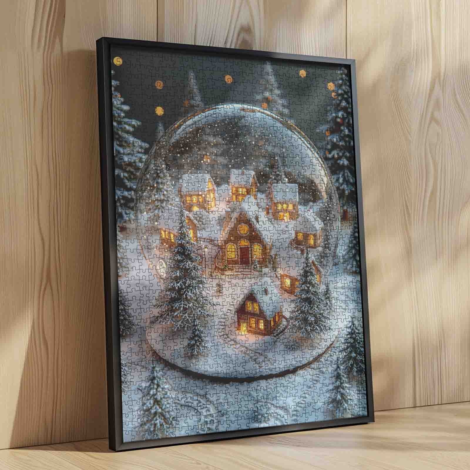 Snow Globe Christmas Village Jigsaw Puzzle