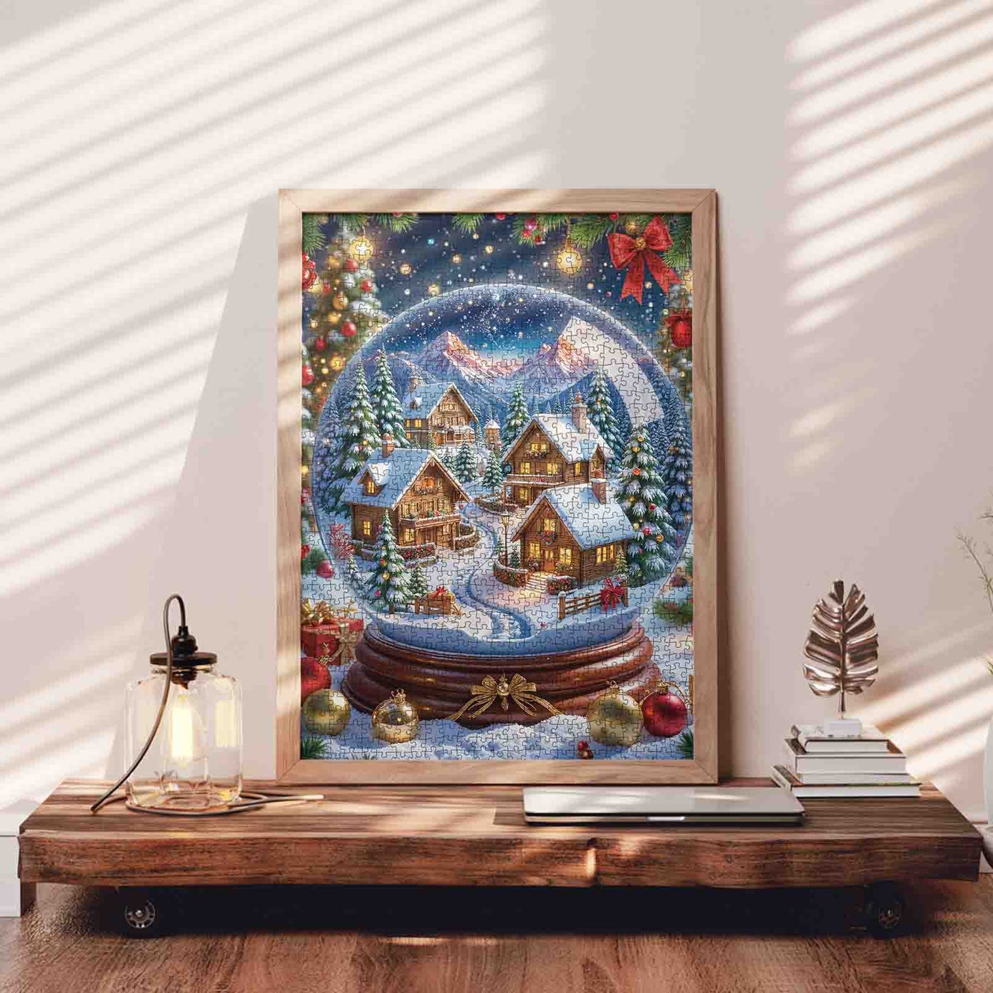 Snow Globe Christmas Village Jigsaw Puzzle