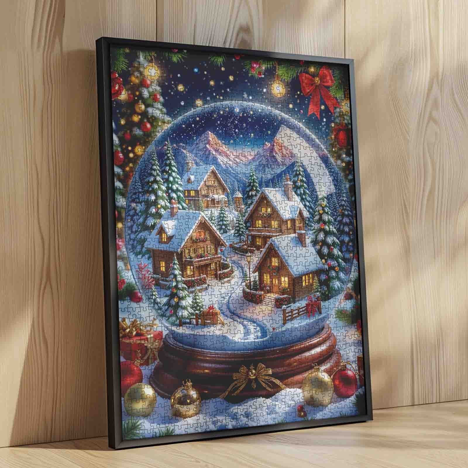 Snow Globe Christmas Village Jigsaw Puzzle